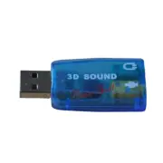 3pcs Sound Card Audio Adaptor 3D 5.1 USB 3.5mm Microphone Headphone Jack Stereo