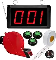 KOQICALL Wireless Take a Number System Simple Queue Management System with 3-Digits Counter Display and 3 Next Call Buttons for Restaurant Cafe Clinic Bank