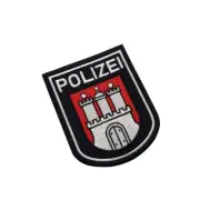 Embroidered German DE National POLIZEI Hook Loop Patch Backing Fastener Badge