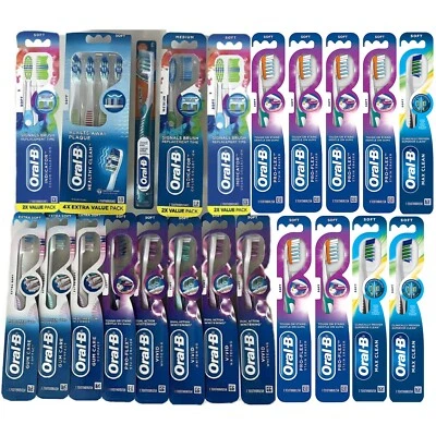 Oral-B Pro-Flex Stain Eraser Soft Manual Toothbrushes Vivid Whitening Lot x28