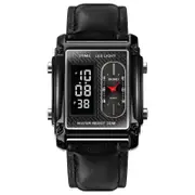 SKMEI 1868 Men Watch Professional 30M Water Resistant Double Display Double Movements GMT Time black