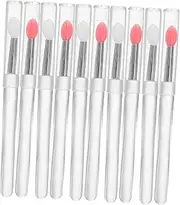 Healvian 10Pcs Transparent Silicone Nail Brushes for Mirror Effect Powder Reusable Applicator Sticks for Nail Art DIY Craft Effortless Application Precision Control