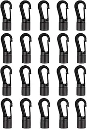 20PCS 8mm Shock Cord End Hook for Boat Kayak Canoe - Bungee Cord Hanging Terminal Ends - Plastic Lashing Hooks for DIY Elastic Stretch Cords 1/4 Inch