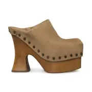 UGG X EL BOOGIE PLATFORM CHESTNUT LEATHER WEDGE CLOG WOMEN'S BOOTS SIZE US 5 NEW