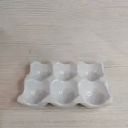 New! White Ceramic 6 Egg Holder Tray Countertop Fridge Decorative Farmhouse Eggs