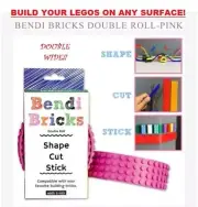 BendiBricks Pink Adhesive Tape Double Roll for Lego® &Mega Bloks Building Bricks