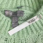 ASOS DESIGN Women's Cable Sweater In Lofty Yarn W/Volume Sleeve, Mint Sz: 0, NWT