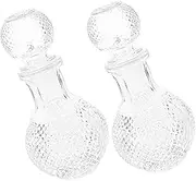 UTHCLO 2Pcs Transparent Thickened Whiskey Decanter Elegant Glass Wine Bottle for Home Bar Decor Creative Design for Entertaining Friends and Family