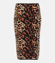 [Blumarine] Blumarine Leo leopard-print jacquard pencil skirt AU 10 brown