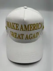 Official Make America Great Again Trump Cali Fame 45-47 White Snapback Hat Cap