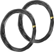 uxcell 2-Rolls 0.8mm Bonsai Training Wire, 65.6 Feet Total Anodized Aluminum Bonsai Wires for Bonsai Tree Shaping/Branches Fixing/Trunk Holding/DIY Crafting [32.8ft Each, Black]