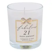 Gibson Gifts Jewelled Scented Candle Decor Cashmere/Silk Scent 21st Birthday