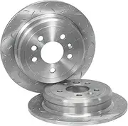 2 x Rear Slotted & Dimple Drilled Disc Brake Rotors for Ford Falcon Fairmont EF EL XR6 XR8 & Fairlane NF NL 1994 1995 1996 1997 1998