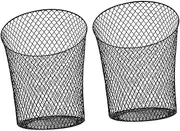 WHAMVOX Stylish Iron Woven Bin Foldable Storage Basket Pantry Basket for Waste Paper Office Waste Container Black