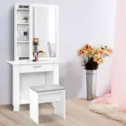 Dressing Table Mirror Stool Mirror Jewellery Cabinet Makeup Storage