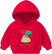 [Generic] Blanket Sweater for Kids Pullover Cartoon Girls Dinosaur Hoodie Baby Toddler Sweatshirt Tops Infant Boys Girls Tops Big Kids Sweaters Girls Red
