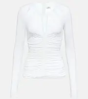 [Isabel Marant] Isabel Marant Levona cutout ruched jersey top AU 16 white
