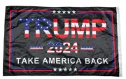 Trump 2024 Flag 3X5 FT One Sided Flag Take America Back+ 4 Stickers!