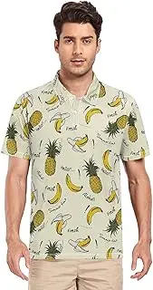 [ZZXXB] Aloha Pineapple Banana Men's Polo Shirts Short Sleeve Quick Dry Athletic Outdoor Sports Golf Shirts S-XXL
