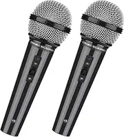 Facmogu 2PCS Fake Microphone Prop, Plastic Prop Microphone for Kids, Fake Pretend Play Microphone Toy for Karaoke Costume, Kids Mic Props for Halloween Christmas Cosplay Music Birthday Party Favors