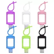 6Pcs Travel Size Empty Hand Sanitizer Holder with Silicone Keychain, 2 oz...