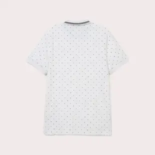 Hang Ten-男裝-滿版印花鯨魚刺繡短袖POLO衫-白色