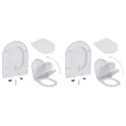 Soft Close Toilet Seats 2 Pack Plastic White Quiet Close Comfort Easy Install