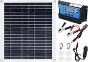 NDNCZDHC Solar Panel Kit 100W Photovoltaic 20W Portable Flexible Solar Panel with 100A Solar Charge Controller for Mobile Phone Outdoor Car Marine RV Cabin Van Car