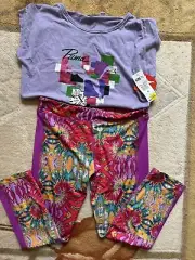 PUMA Girls' 2 pc Set Swirl Print Capris & Winner Takes All T-Shirt size XL (16)