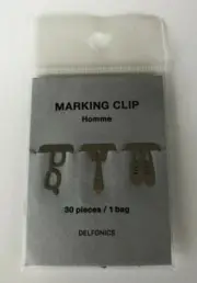 Delfonics Marking Clip, Bookmark, 30 Pieces, Silver, Manly Paper Clips, NEW