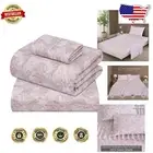 Soft & Breathable 100% Cotton Twin Sheets Set - Floral Negative Print, 3 Pieces