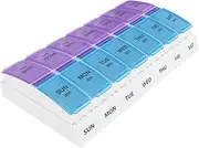 Ezy Dose Ezy Dose Weekly AM/PM Travel Pill Organiser and Planner │ Removable AM/PM Compartments │ Great for Home and Travel (Large) Pill Organiser