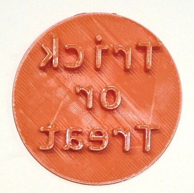 TRICK OR TREAT TEXT WORDS HALLOWEEN COOKIE STAMP EMBOSSER USA PR4285