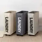 Collapsible Rolling Laundry Hamper Narrow Foldable Laundry Basket Home.