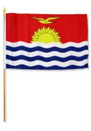 12x18 12"x18" Wholesale Lot of 3 Kiribati Stick Flag wood staff