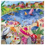 Lunch by the sea 1000 Piece Jigsaw Puzzle by eeboo Artist Orkin Lewis