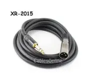 15ft Premium XLR Male to 1/4 inch TRS Male Audio Cable, CablesOnline XR-2015