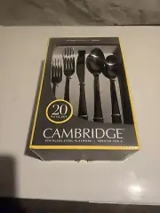 20 Piece Set~Cambridge~Bayleaf Sand~Stainless Steel~New~Spoons, Forks, Knives