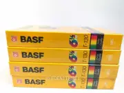 4 BASF Extra Quality T-130 VHS Video Tape 6-1/2 hours New Sealed Blank Retro VCR