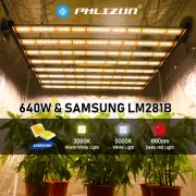 Phlizon FC3000 640W LED Grow Light Bar Samsung Full Spectrum Commercial Grow CO2