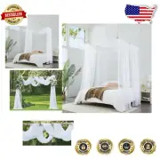 Versatile 55x144 Inch White Canopy Bed Curtains - Elegant Decor for Kids
