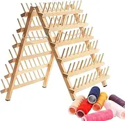 Thread Spool Holder - Wooden Holder Organiser for Cross Stitches - Double Side - Thread Holder Beech Wood Ensures the Stable and Firm Base for Your Thread Spools Folding Legs for a