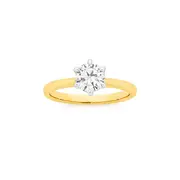 Alora 10ct Gold 1 Carat Lab Grown Diamond Solitaire Ring