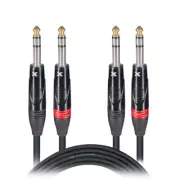 ProX XC-DTRS5 5 Ft. Balanced Dual 1/4" TRS-M to Dual 1/4" TRS-M Audio Cable
