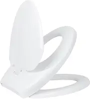 Harbour Housewares Soft Close Toilet Seat - White - Pack of 1 - Three-Part Design Antibacterial Oval Shaped Potty Training Toilet Seat Family Children Loo Seat with Fittings