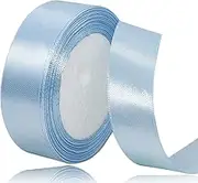 Light Blue Satin Ribbon 3/4 Inch x 25 Yards, Light Blue Fabric Ribbon for Gift Wrapping, Craft, Bows Making, Wreaths, Bouquets, Sewing, Baby Showers and Wedding Party Decoration