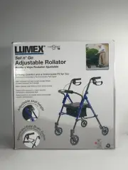 Lumex Set n' Go Adjustable Seat Rollator Walker w/ Brakes RJ4700R Burgundy