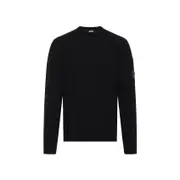 [Cp Company] Cp Company-Black Cotton Sea Island Crew Neck Lens Knit Pullover-Uomo M STAND