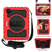 For iPad Pro 11in (2022,2021,2020,2018) Case,Armour Case,360 Handle,Red
