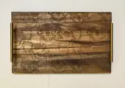 New! Skull Carved Wood Charcuterie Board Halloween Tray with Handles